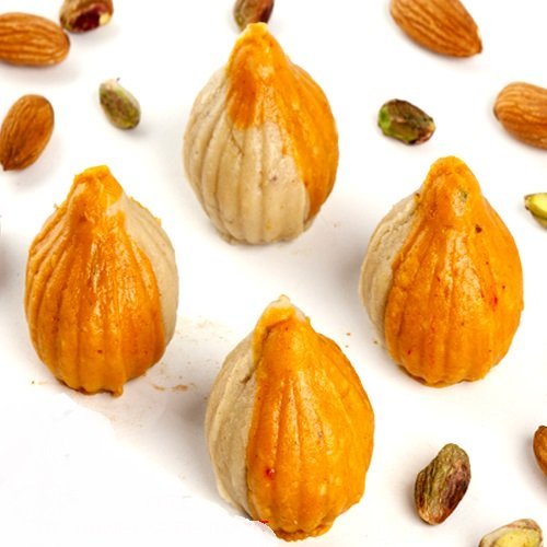 Ghasitaram Gifts Indian Sweets - Mango Twin Kaju Modaks 800 GMS