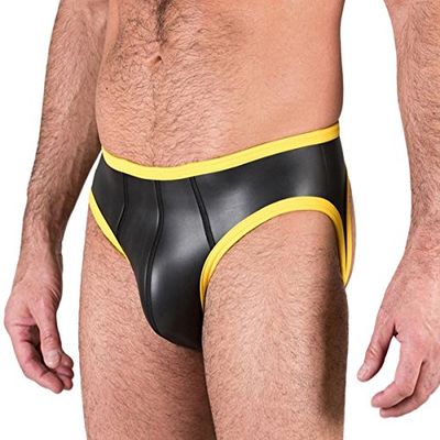665 Small Yellow Neoprene Open for Now Sport Jock Brief