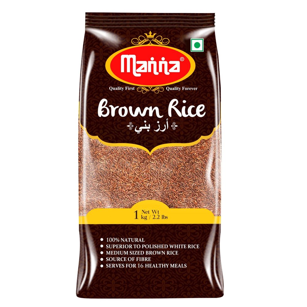 Manna Brown Rice (Unpolished), Naturally Low GI, High in Fibre, Helps Control Diabetes - 1kg (Pack of 1)