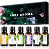 Essential Oils by Pure Aroma 100% Pure Therapeutic Grade Oils kit- Top 6 Aromatherapy Oils Gift Set-6 Pack, 10ML(Eucalyptus, Lavender, Lemon Grass, Orange, Peppermint, Tea Tree) view 1