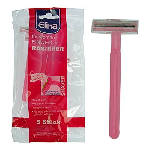 Elina Woman 2 Blade Disposable Razor Pack of 5, 3-Pack (3 x Pack of 5)