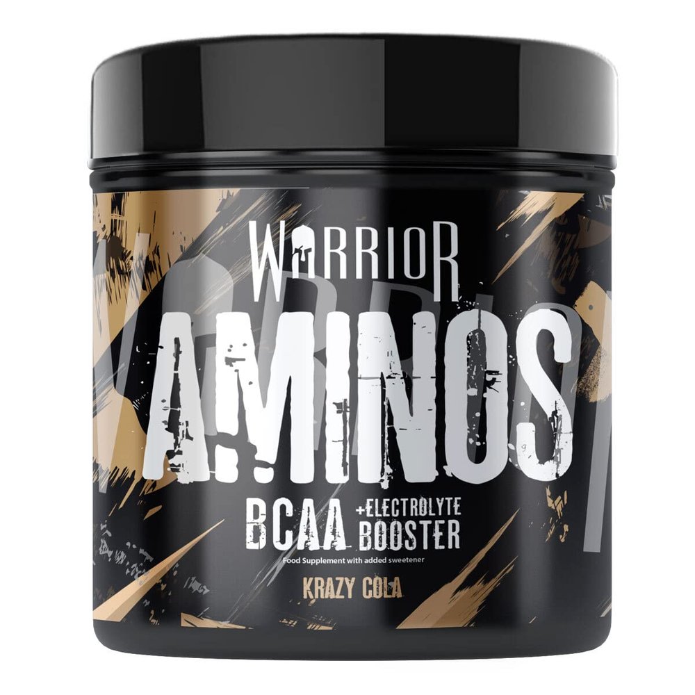 Warrior Aminos BCAA Electrolyte Powder 360g 8:1:1 Leucine Isoleucine Valine + Glutamine Zero Sugar Keto Vegan Intra Workout Muscle Recovery Fitness Hydration Electrolytes Pre Workout - Crazy Cola