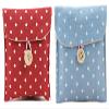 2 Pcs gbstore 1 Red and 1 Blue Sanitary Napkins Bag Menstrual Cup Pouch Nursing Pad Holder Cute Polka Dot Cotton 4.7x4.7 Inch Washable Organizer Storage by gbstore view 1