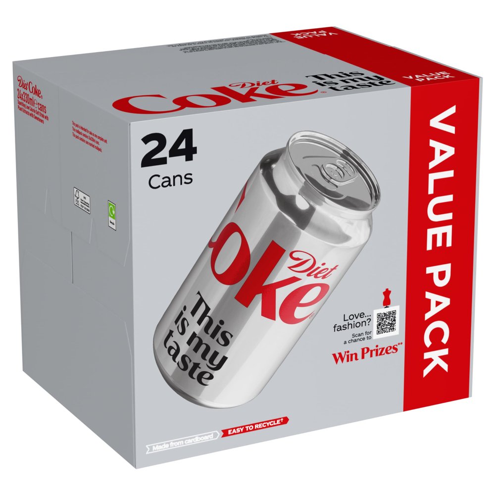 Diet Coke Soft Drink Cans, 24 x 330 mL