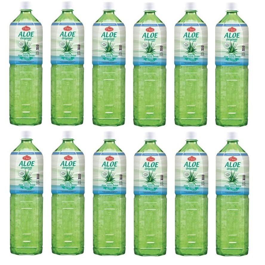 Bick.shop Aloe Vera Drink 18 L, 12 x 1.5 L, Economy Pack, 12 x 0.25 Bottle Deposit, Aloe Vera Juice with Pulp, Still, Vegetarian