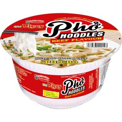 ACECOOK Oh Ricey Instant Rice Noodle Beef Bowl, 70 g - Pack of 12