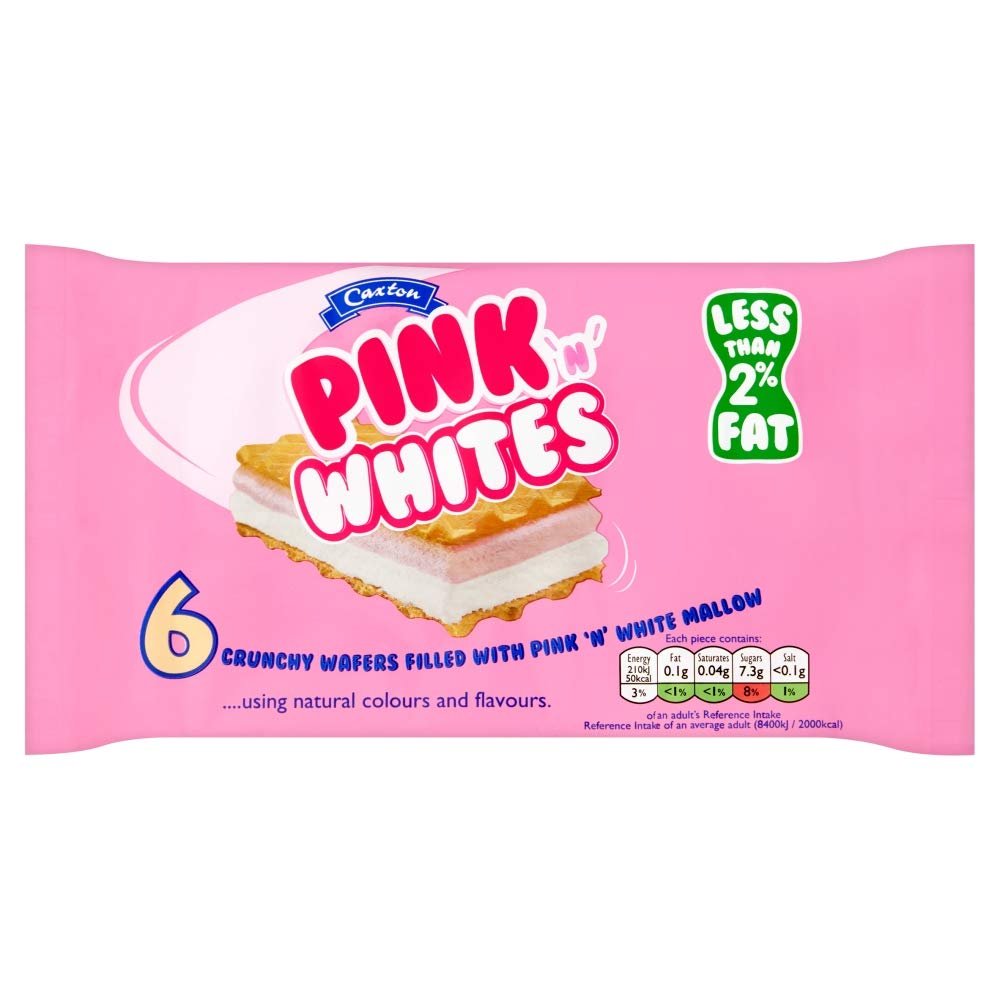 Caxton's Pink and White Wafers 85 g (Pack of 24)