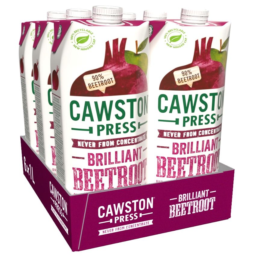 Cawston Press Brilliant Beetroot Pressed Juice 1 litre (Pack of 6) - Pure Pressed Beetroot, Vegan, No Added Sugar
