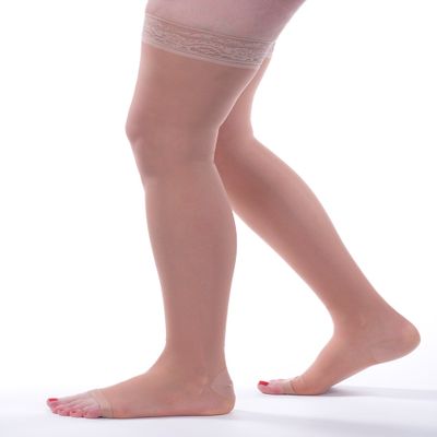 Allegro 15-20mmHg Essential 5 Sheer Support Thigh High Open Toe Compression Hose