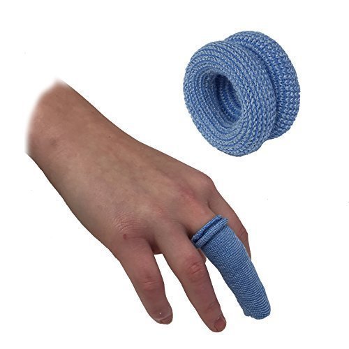 50 PACK QUALICARE FIRST AID FINGER ROLL BOBS COT BUDDIES TUBULAR BANDAGE DRESSINGS BLUE CATERING KITCHEN by Qualicare