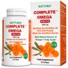 Complete Omega 3-6-7-9 Made in EU, Pure Sea Buckthorn Oil from Whole Sea Buckthorn Berries - Non-GMO, Kosher, cGMP (1,200mg) - 4 Bottles- 240 Capsules view 1