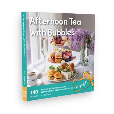 Buyagift Afternoon Tea with Bubbles Gift Experiences Gift Box for 2-320 Traditional Afternoon Tea Experiences with Fizz Across the UK