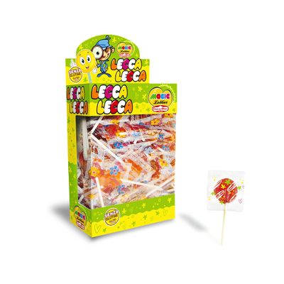 CASA DEL DOLCE Flat Magic Lollies, Fruit Lollipops, 200 Pieces Box, Individually Wrapped, Made in Italy, Lactose Free, Gluten Free, Birthday and Party Gifts