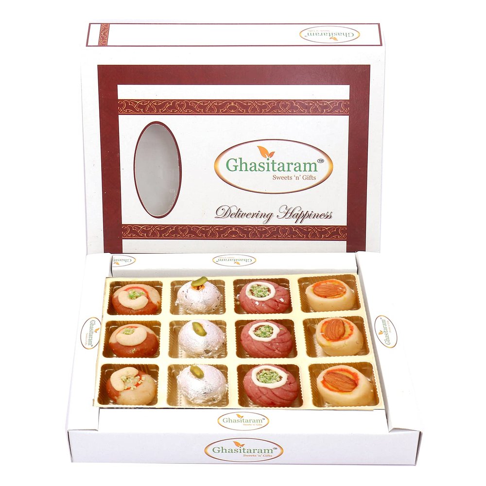 Ghasitaram Gifts Sweets- Assorted Sweets in White Box