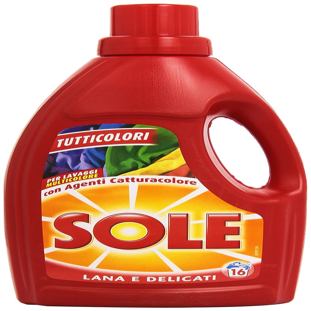 Sole Detergent for Washing Machine and Hand wash, Tutticolori with Colour-capturing Treatments, Wool and Delicate Fabrics, 16 Washes, 3 Pieces of 1 Litre, 3 litres in Total