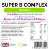 Lindens - Super B Complex Tablets - 90 Pack - UK Made - 3 Months Supply with a Full Spectrum of B Vitamins and Vitamin C - Reduces Tiredness and Fatigue - Letterbox Friendly, Vegan view 2
