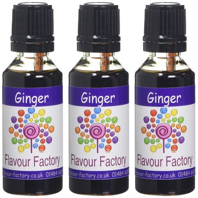 Flavour Factory Ginger, Extra Strong Food Flvouring Concentrates 85.5ml (Pack of 3 x 28.5ml bottles)