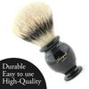Best Shaving Brush Gift CASE Black Base with Sliver TIP Badger Hair Brush and Brush Stand for Men's view 2