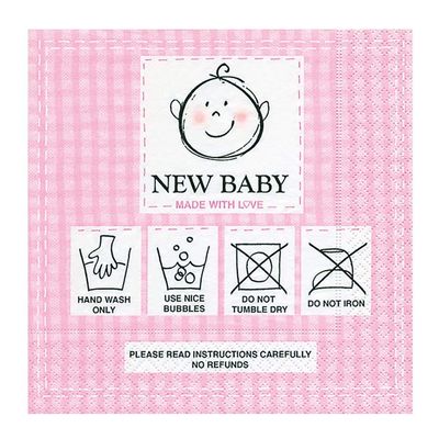 Pack of 20Serviettes 33x 33cm New Baby Pink