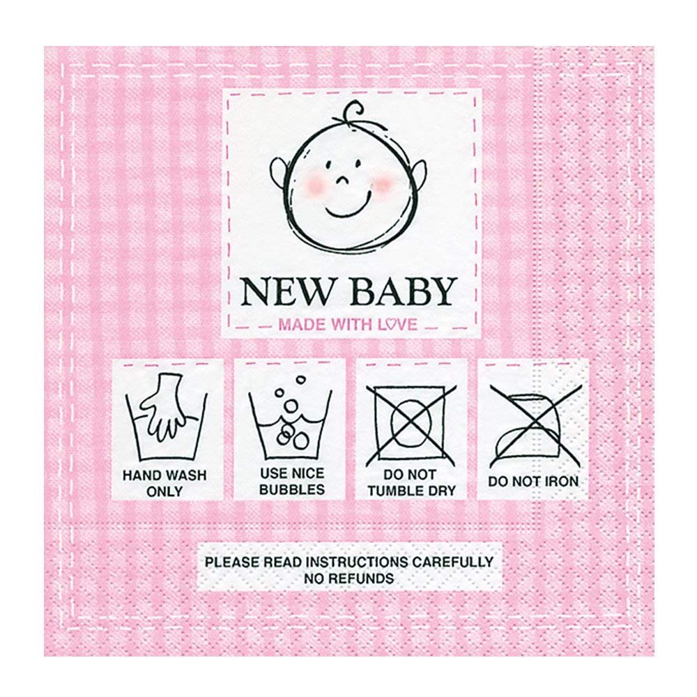 Pack of 20Serviettes 33x 33cm New Baby Pink