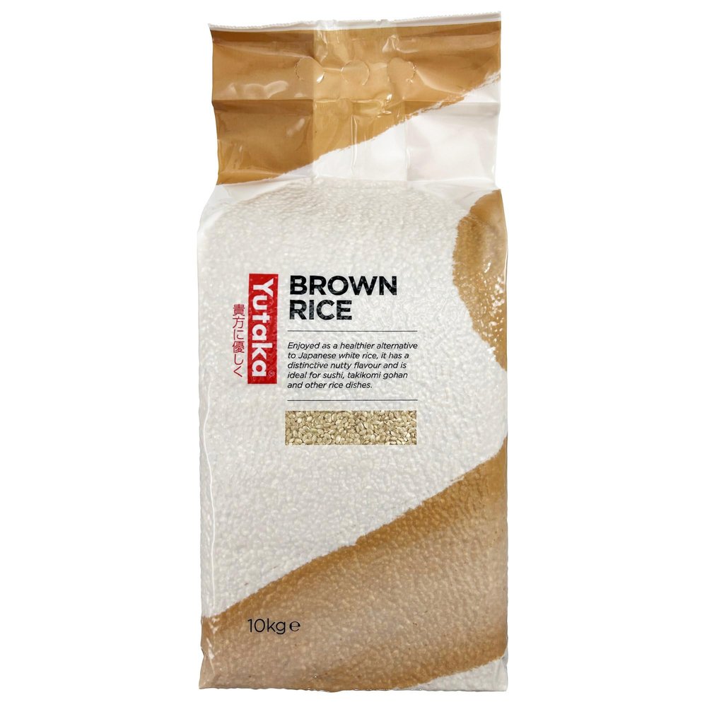 Yutaka Brown Rice 10kg | Wholegrain Japanese-Style Rice | Nutty Flavour, High Fibre & Nutrient-Rich | Perfect for Sushi, Takikomi Gohan, Bento & Healthy Asian Recipes