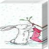 4 Ply Paper Pocket Handbag Tissues Hankies - Charming Snow Rabbits Anita Jeram Single Pack (10 tissues) view 1