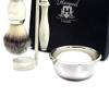 5 Pieces Ivory Colour Resin Made Men's Shaving Set with Precision Triple Edge Cartridge Compatible Head Razor with Synthetic Hair Brush.Gift Set for HIM view 2
