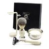 5 Pieces Ivory Colour Resin Made Men's Shaving Set with Precision Triple Edge Cartridge Compatible Head Razor with Synthetic Hair Brush.Gift Set for HIM view 3