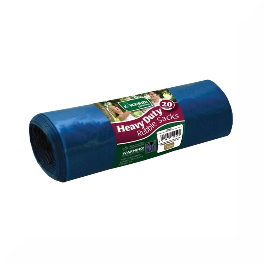 20 Pack of Blue Ultra Strong 40L Rubble Sacks