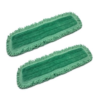 24" Inch Green Fringe Microfiber Dust Mop Pads for Professional Commercial Microfiber Mops