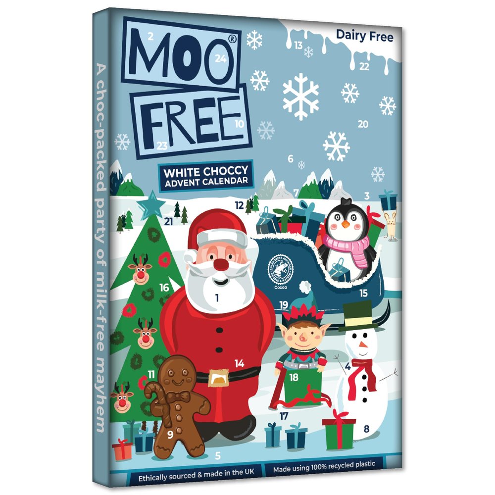 Moo Free Dairy Free & Vegan Christmas Advent Calendar | White Chocolate (70g)