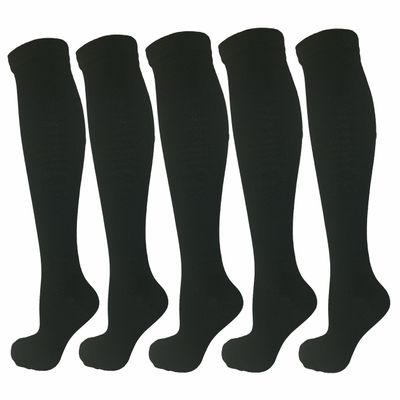 5 Pair Compression Socks (Small/Medium, All Black)
