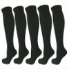 5 Pair Compression Socks (Small/Medium, All Black) view 1