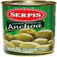 Serpis - Green Olives Stuffed with Anchovies. 12.34 oz