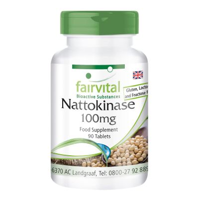 Fairvital | Nattokinase 100mg - Bulk Pack for 3 Months - Vegan - HIGH Dosage - 90 Tablets - 2000 FU