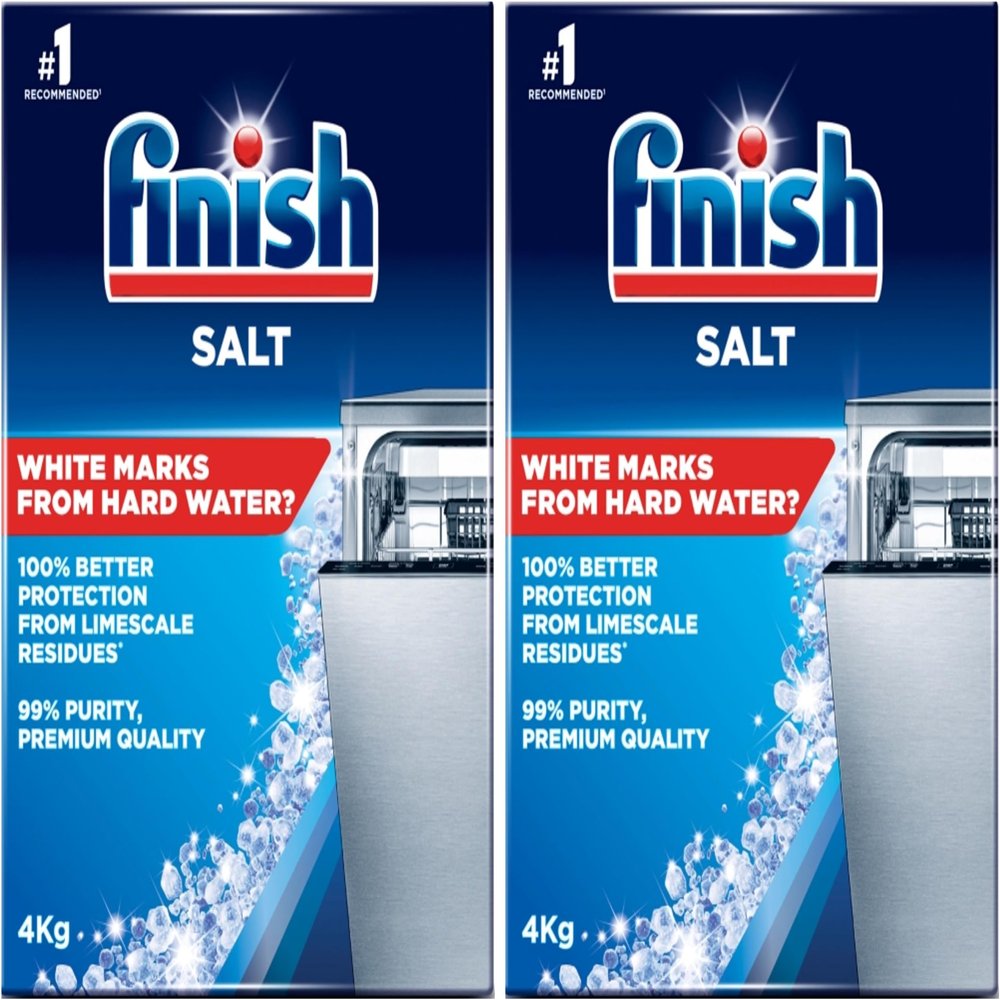 Finish Dishwasher Water Softener Salt | Pack of 2 | 4kg Each | 2 x 4kg