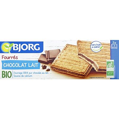 bjorg Stuffed with Milk Chocolate, Certified ab Package 225g Organic Product Approved by ab - Unit Price -