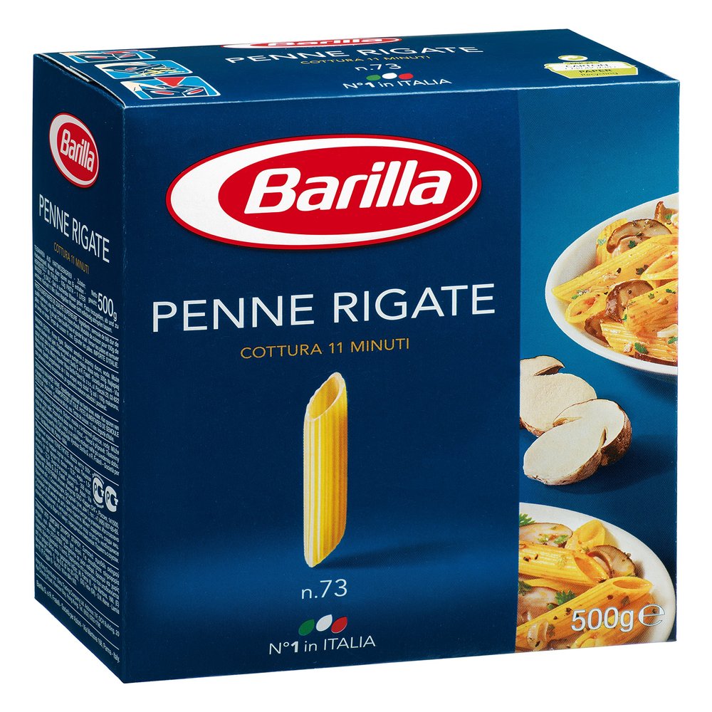 5x Barilla Penne Rigate Italian Pasta No. 73. 500g