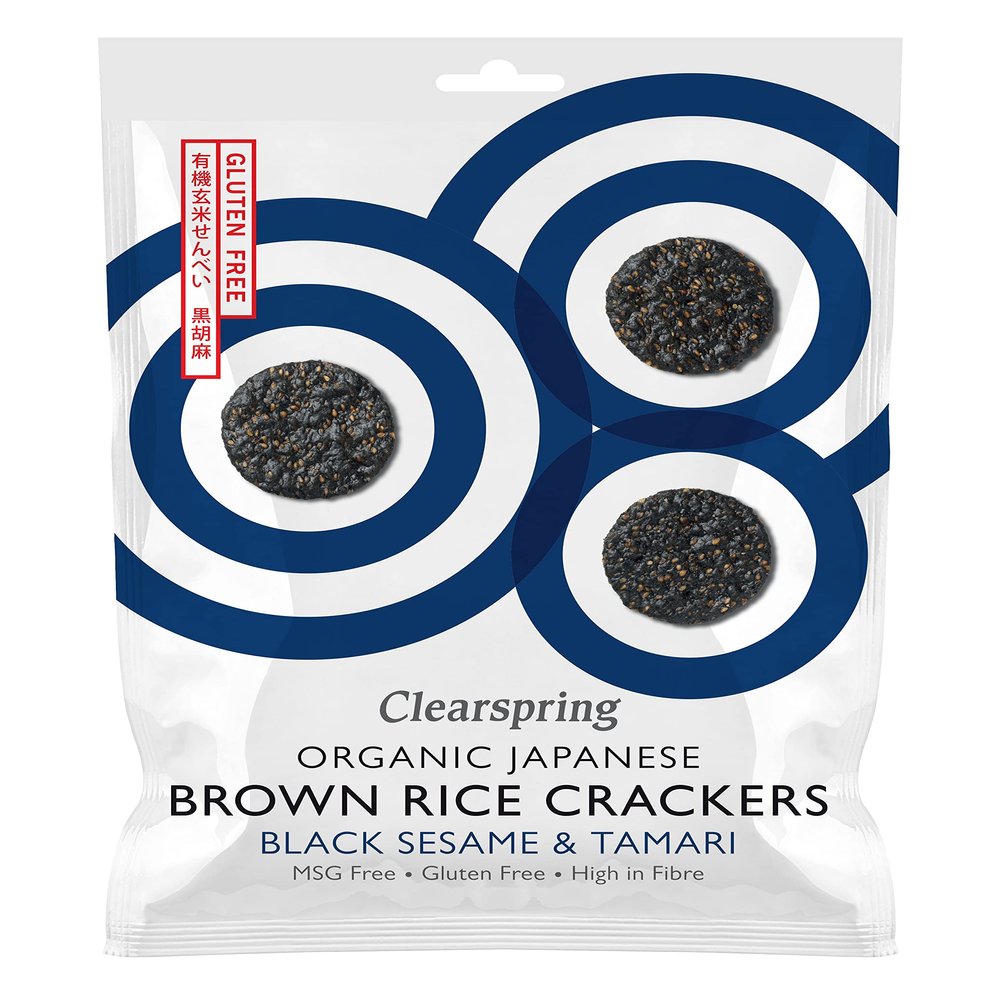 Clearspring | Brown Rice Crackers-Blk Sesame | 10 x 40g