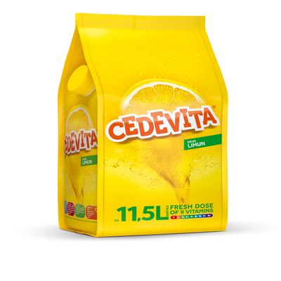 Cedevita Lemon Flavored Instant Drink Contains 9 Vitamins to Quickly Energize Your Body & Mind Revitalize Yourself with Vitamins Enriched Fruity Powder - 1 kg Pack for 13 Litres of Drink (Lemon)