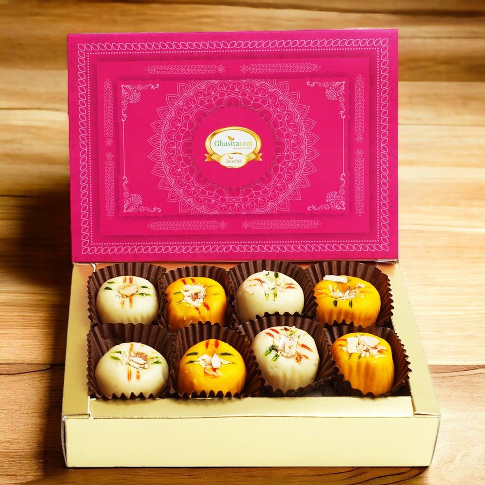 Ghasitaram Gifts Bhaidooj Gifts Bhaidooj Sweets Mawa Peda Box (200 GMS)