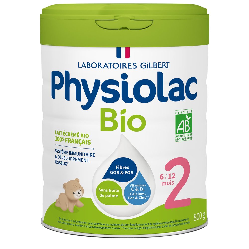 Physiolac Organic 2 from 6 to 12 Months 800g