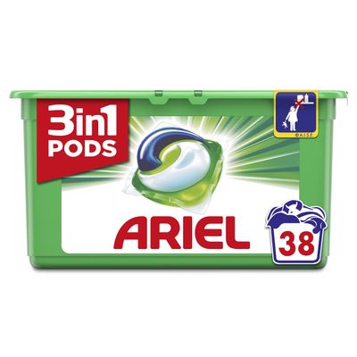 Ariel 3 in 1 Pods Original Detergent Capsules Pack of 3, 38 Washes (Total of 114 Washes)