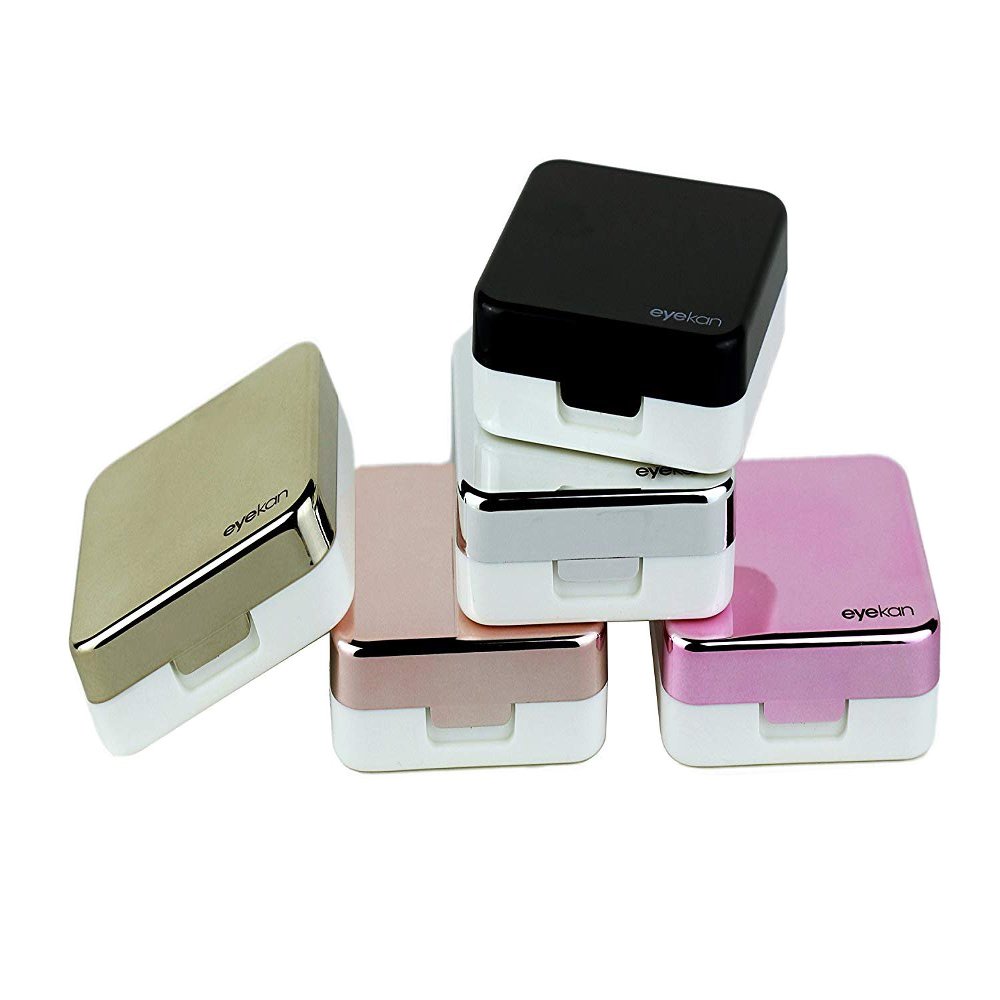baisheng Mini Travel Simple Contact Lens Case Box Container Holder (Rose gold)