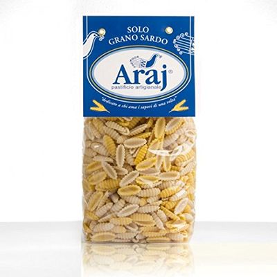 18 pz x 500 gr - Saffron Malloreddus rustici - Traditional Sardinian Pasta, with Senatore Cappelli durum Wheat and Saffron. Traditional Pasta Made in Isili, Sardegna