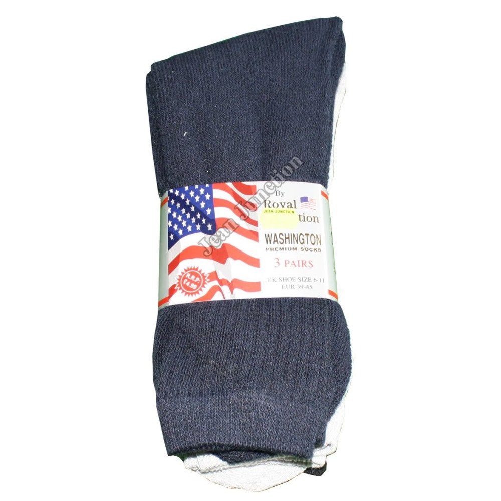 3 Pair Royal Collection Washington Premium Sports and everyday Socks Size 6 - 11 (12 Pairs, Mixed)