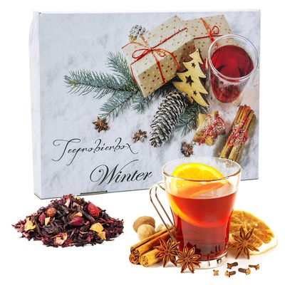 XXL large tea gift set "Winter" - the winter tea box with fun winter tea in beautiful gift box