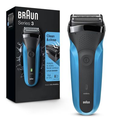 Braun Series 3 310S Wet & Dry Electric Shaver For Men / Rechargeable Electric Razor, Blue