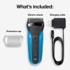 Braun Series 3 310S Wet & Dry Electric Shaver For Men / Rechargeable Electric Razor, Blue view 2