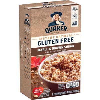 Quaker Instant Oatmeal Gluten Free Maple & Brown Sugar 344g (12.1oz) - American Import